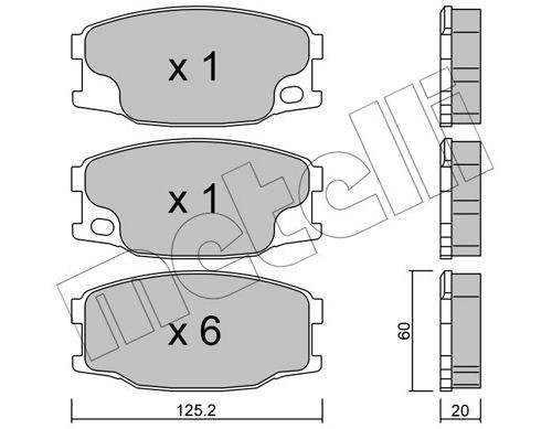 29242 METELLI prepared for wear indicator Thickness 1: 20,0mm Brake pads 22-0622-0 buy
