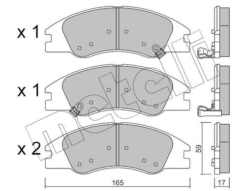 METELLI 22-0630-0 Brake pad set with acoustic wear warning