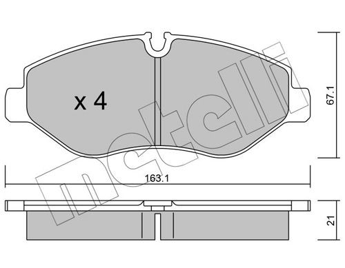 METELLI 22-0671-0 Brake pad set prepared for wear indicator