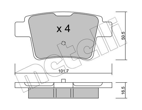 24260 METELLI excl. wear warning contact, not prepared for wear indicator Thickness 1: 16,5mm Brake pads 22-0677-0 buy