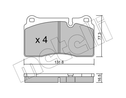 METELLI 22-0695-0 Brake pad set prepared for wear indicator