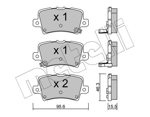 METELLI 22-0729-0 Brake pad set with acoustic wear warning