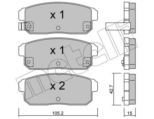 METELLI 22-0733-0 Brake pad set with acoustic wear warning
