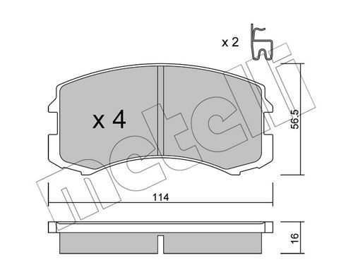 METELLI 22-0736-0 Brake pad set with acoustic wear warning