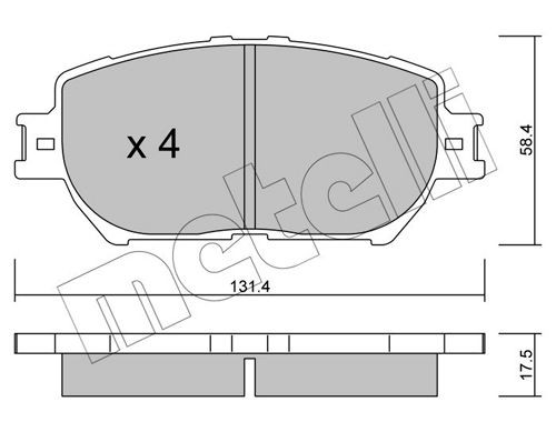 23928 METELLI excl. wear warning contact, not prepared for wear indicator Thickness 1: 17,5mm Brake pads 22-0751-0 buy