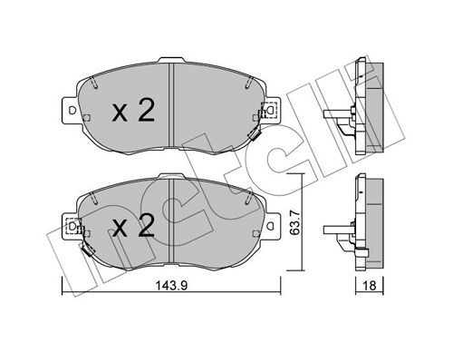METELLI 22-0756-0 Brake pad set with acoustic wear warning