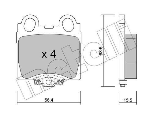 METELLI 22-0758-0 Brake pad set with acoustic wear warning