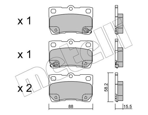 Original METELLI 24323 Disc brake pads 22-0761-0 for LEXUS CT