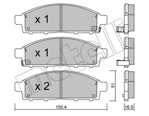 24529 METELLI with acoustic wear warning Thickness 1: 16,5mm Brake pads 22-0791-0 buy