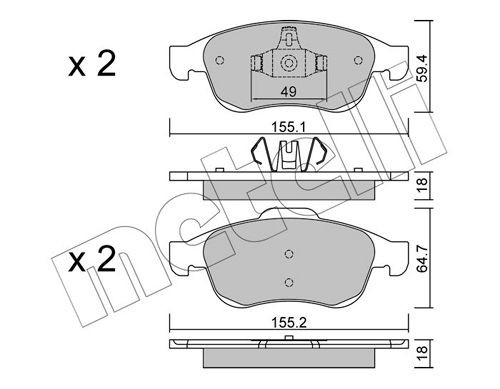 Original 22-0817-0 METELLI Brake pad kit MERCEDES-BENZ