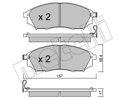 23698 METELLI with acoustic wear warning Thickness 1: 17,0mm Brake pads 22-0819-0 buy