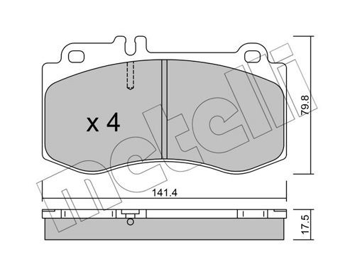 24976 METELLI prepared for wear indicator Thickness 1: 17,5mm Brake pads 22-0827-0 buy