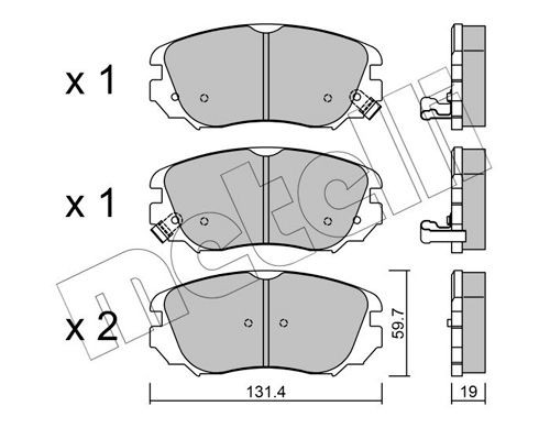 METELLI 22-0841-0 Brake pad set with acoustic wear warning