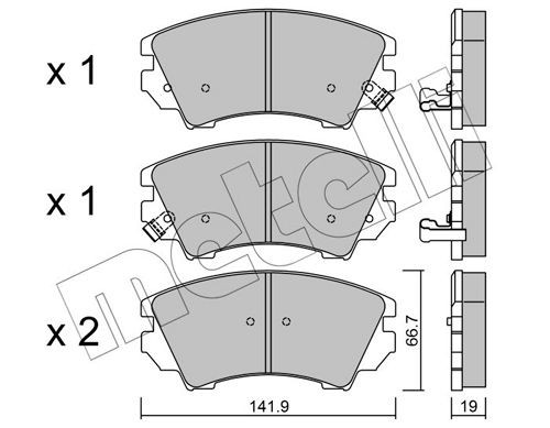 24412 METELLI with acoustic wear warning Thickness 1: 19,0mm Brake pads 22-0842-0 buy