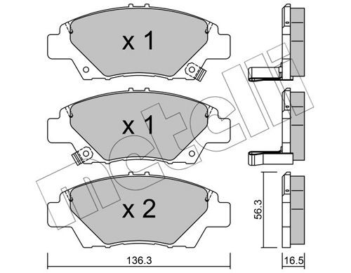 24979 METELLI with acoustic wear warning Thickness 1: 16,5mm Brake pads 22-0865-0 buy
