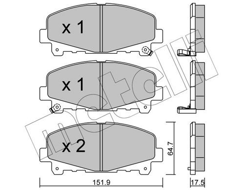 24766 METELLI with acoustic wear warning Thickness 1: 17,5mm Brake pads 22-0867-0 buy