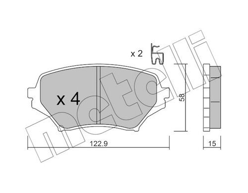 24297 METELLI with acoustic wear warning Thickness 1: 15,0mm Brake pads 22-0870-0 buy