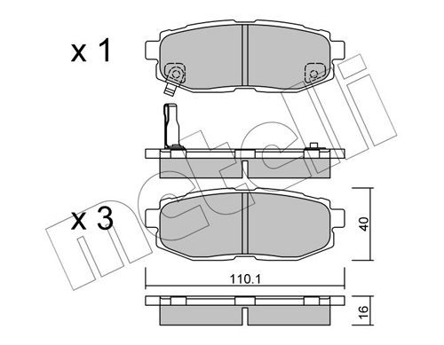 METELLI 22-0875-0 Brake pad set with acoustic wear warning