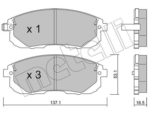 24280 METELLI with acoustic wear warning Thickness 1: 16,5mm Brake pads 22-0876-0 buy
