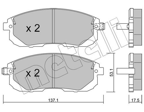 METELLI 22-0876-1 Brake pad set with acoustic wear warning