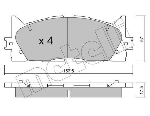 24350 METELLI excl. wear warning contact, not prepared for wear indicator Thickness 1: 17,5mm Brake pads 22-0882-0 buy