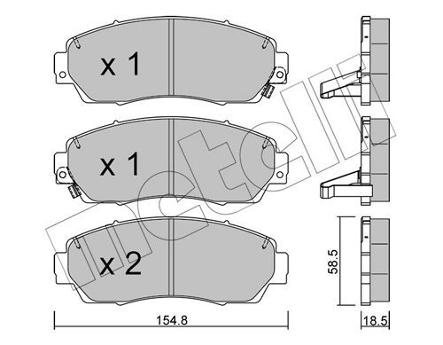 METELLI 22-0903-0 Brake pad set with acoustic wear warning