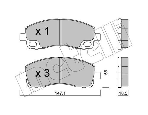 29238 METELLI excl. wear warning contact Thickness 1: 18,5mm Brake pads 22-0911-0 buy
