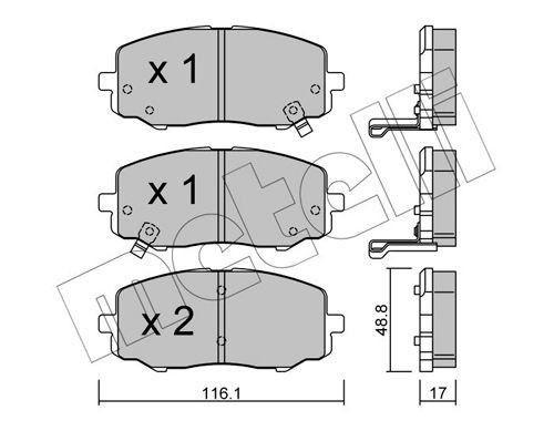 24910 METELLI with acoustic wear warning Thickness 1: 16,0mm Brake pads 22-0912-0 buy