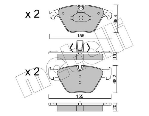 METELLI 22-0918-0 Brake pad set prepared for wear indicator