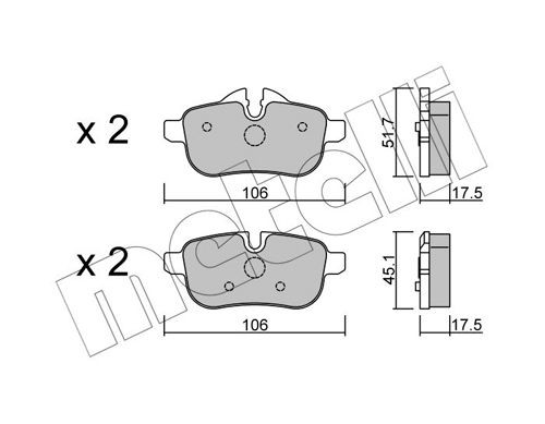 METELLI 22-0919-0 Brake pad set prepared for wear indicator