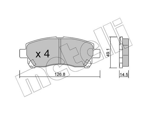 25060 METELLI prepared for wear indicator Thickness 1: 14,0mm Brake pads 22-0929-0 buy