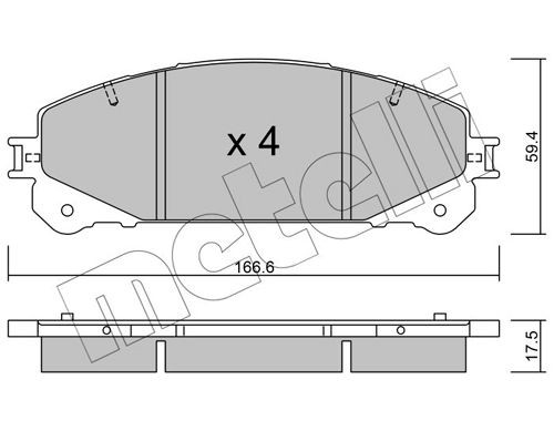 24452 METELLI excl. wear warning contact, not prepared for wear indicator Thickness 1: 17,5mm Brake pads 22-0938-0 buy