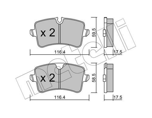 Audi A4 Set of brake pads 9266150 METELLI 22-0955-0 online buy