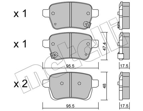 METELLI 22-1012-0 Brake pad set with acoustic wear warning