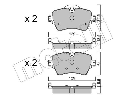 METELLI 22-1013-0 Brake pad set prepared for wear indicator