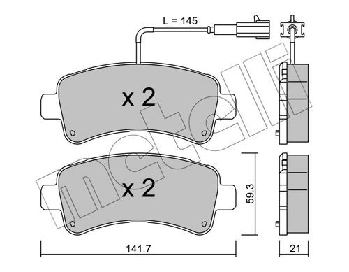 METELLI 22-1033-0 Brake pad set incl. wear warning contact