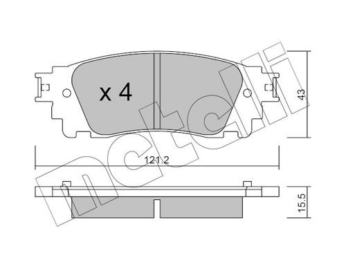 Original METELLI 22153 Brake pad kit 22-1041-0 for LEXUS CT