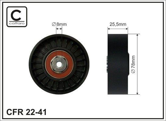 CAFFARO 22-41 Deflection / guide pulley, v-ribbed belt AUDI 80 1984 in original quality