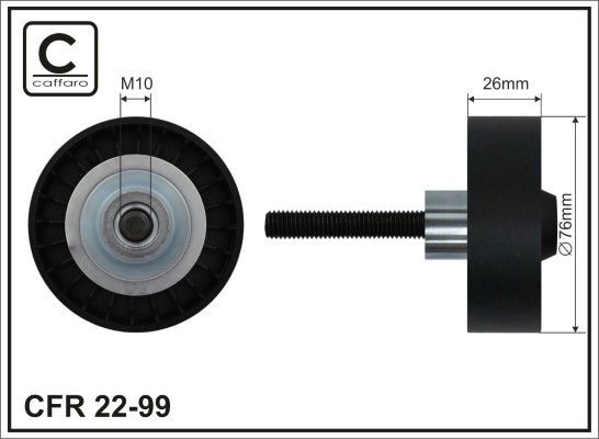 CAFFARO 22-99 Volkswagen PASSAT 2010 Deflection guide pulley v ribbed belt