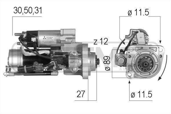 ERA 220556 Starter motor M 008 T 62671