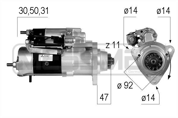 ERA 220567 Starter motor M 9 T 80071