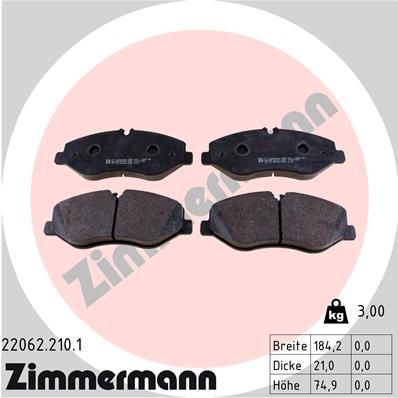 Great value for money - ZIMMERMANN Brake pad set 22062.210.1