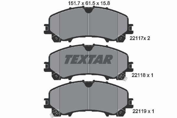 22117 TEXTAR 2211701 Brake pad set D1060-4GS1B