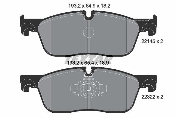 TEXTAR 2214501 Brake pad set prepared for wear indicator