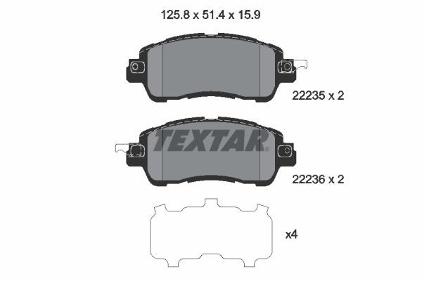 TEXTAR 2223501 Mazda 2 2018 Brake pad