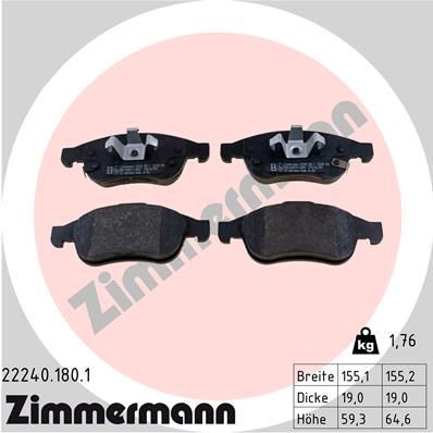 ZIMMERMANN 22240.180.1 Brake pad set JEEP experience and price