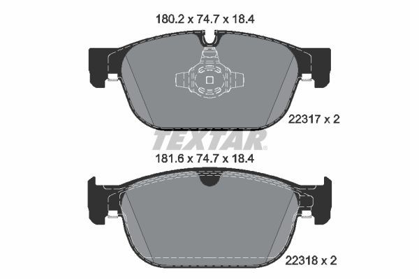 TEXTAR 2231701 Brake pad set prepared for wear indicator