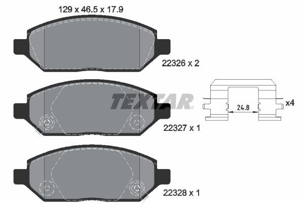 Opel KARL Brake pad set TEXTAR 2232601 cheap
