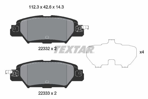 TEXTAR 2233201 Bremsklötze mit akustischer Verschleißwarnung, mit Zubehör Mazda in Original Qualität