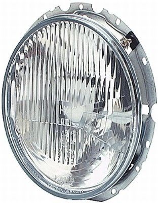 HELLA 1A8 003 060-541 Headlight Left, Right, R2 (Bilux), T4W, Bulb Technology, 24, 12V, with position light, with low beam, with high beam x 182 mm, round , for right-hand traffic, without direction indicator, without bulbs, ECE